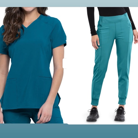 Cherokee Pants - Cherokee Infinity Caribbean Blue Teal Scrub Set